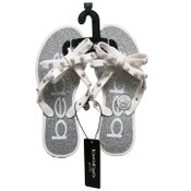 Wholesale - BEBE GIRLS SILVER PCU SANDAL W/STUDDED BOW ASST SIZE, UPC: 194587568364